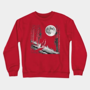 moon and wolf Crewneck Sweatshirt